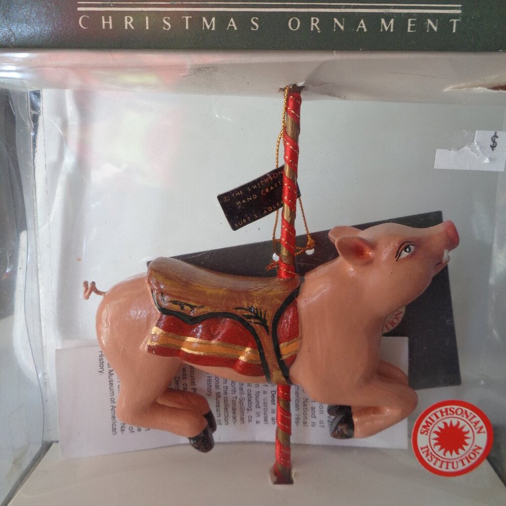 Smithsonian Collection Carousel Animals Christmas Ornament PIG